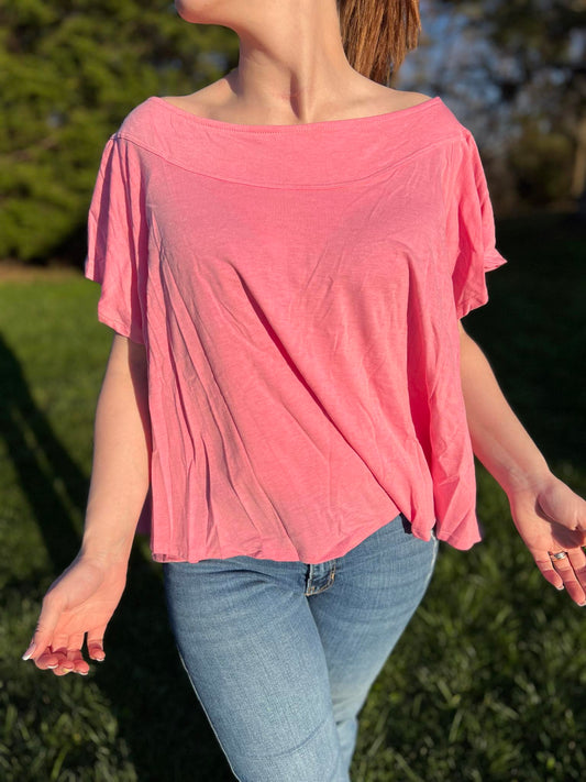 Pretty in Pink Boatneck Top
